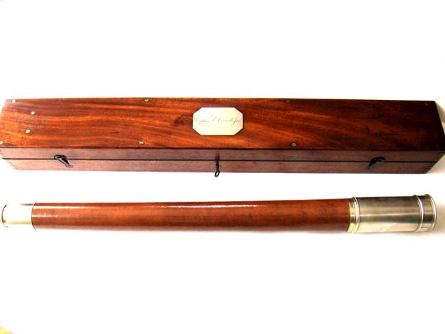 A RARE and HISTORIC Telescope Presented by the British Government To Cape Cod Sea Captain Elkanah Crowell on Oct. 29, 1865